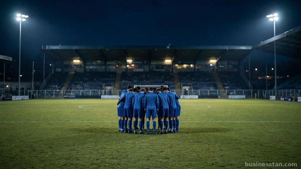 Giocatori della nazionale italiana riuniti in cerchio prima della partita.